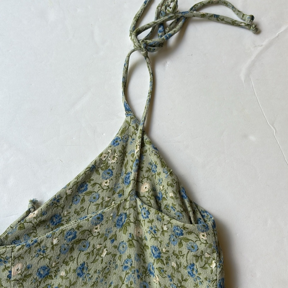 Reformation Chandler Floral Mini Dress Small
Green Blue Sage Sexy Short Bow 2 4 - Picture 12 of 17